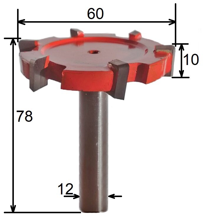Фреза для слэбов диаметр 60 мм хв 12.