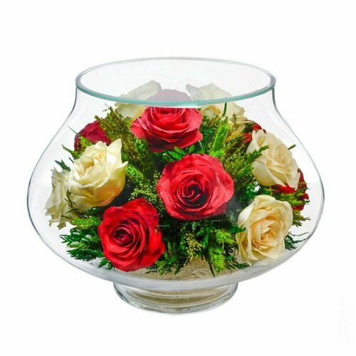 Натуральные цветы в стекле, вакуум 08.25