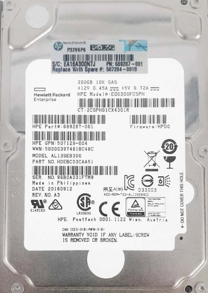 Жесткий диск 2.5" 300Gb 10000rpm HP SAS 507284-001 - фото №5