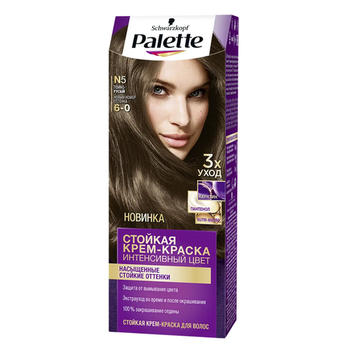 Палетт / Palette - Крем-краска для волос тон 6-0 Темно-русый 110 мл крем краска для волос palette n5 6 0 темно русый 110мл