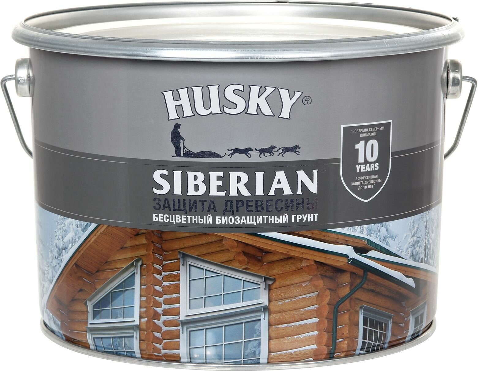 Антисептик HUSKY Siberian грунт бесцветный 9 л