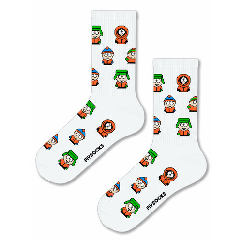 поясная сумка south park южный парк 4 Носки MySocks, размер 36-43, белый