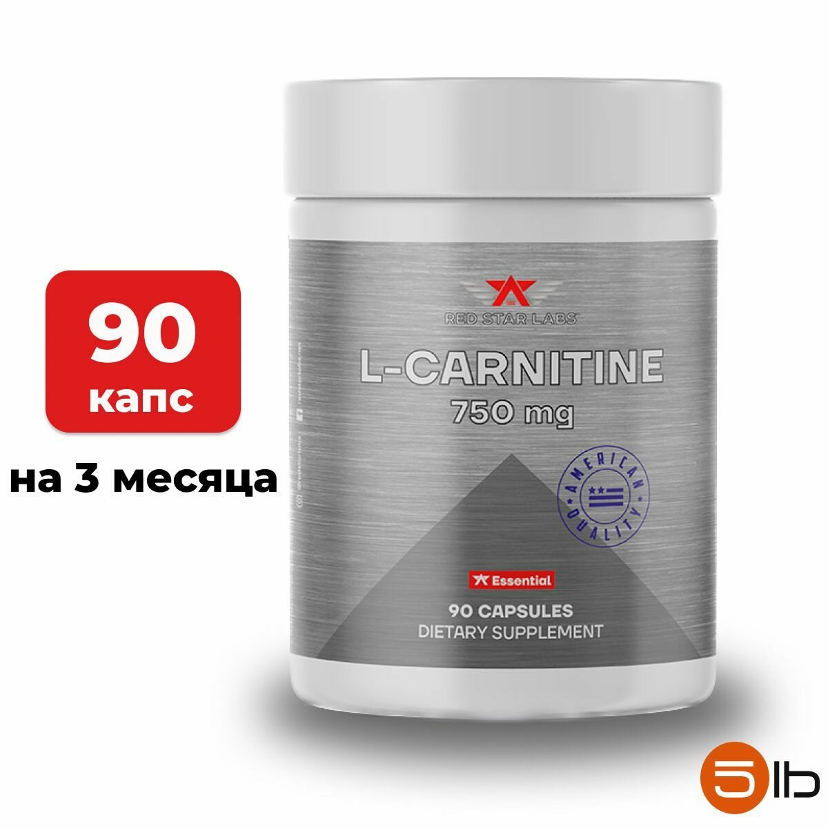 L карнитин для похудения Red Star Labs L-Carnitine, 90 капсул, 750мг