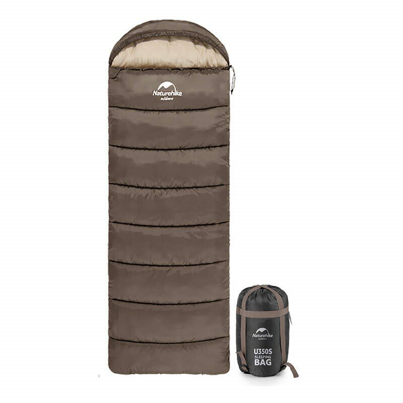 Спальный мешок Naturehike U Series Двойной хлопок осень-зима Brown U250S, молния слева