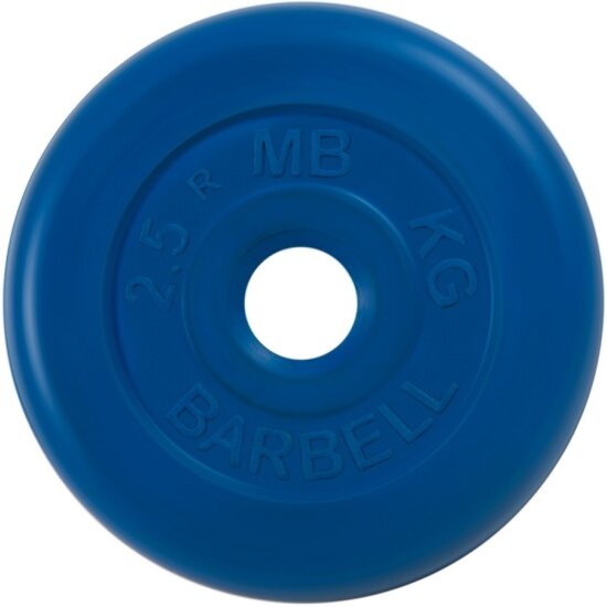 Диск MB Barbell d 31 мм обрезиненный, цветной 2,5 кг (синий)