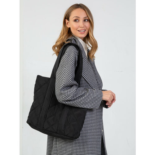 Сумка тоут VIKITIKI, фактура гладкая, чёрный