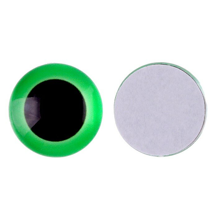 Глаза на клеевой основе, набор 10 шт, размер 1 шт. — 20 мм, цвет зелёный