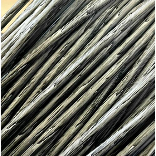 Ротанг для плетения искусственный, графит, полутрубка 6мм, гладкий, бухта 5кг