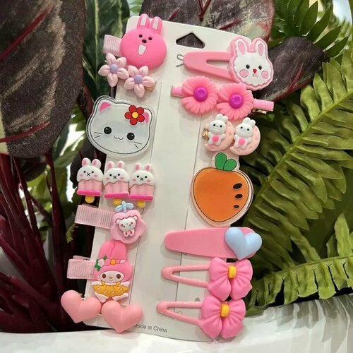 Набор детских заколок Hello Kitty hello kitty kuromi jewelry accessories couple necklaces for girlfriends and girlfriends gifts alloy pendant accessories