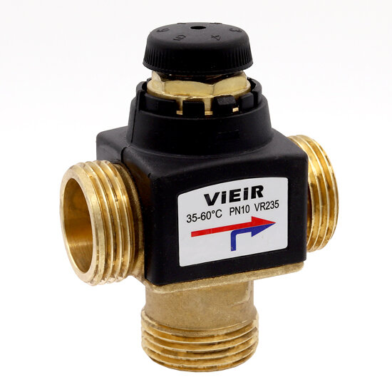 Термостатическийесительный клапан / трехходовой 1" НР / 35-60℃ Kvs-16 ViEiR арт VR235