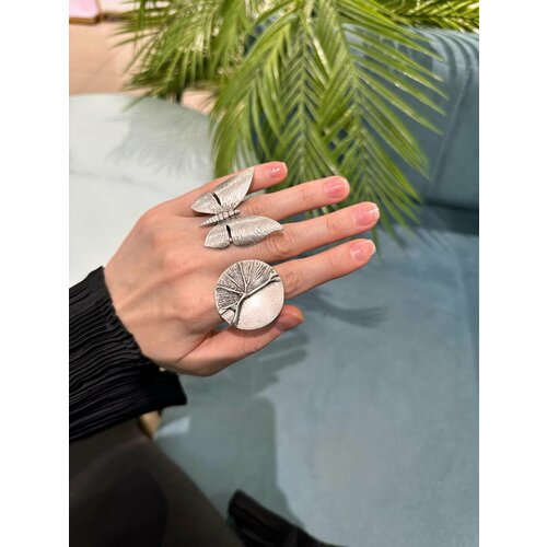 фото Кольцо, безразмерное, серебряный hoksa