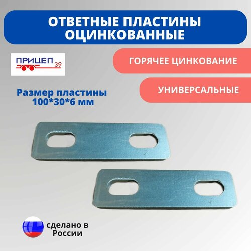 Пластины ответные, оцинкованные, толщина металла 6 мм (40-60 мм) - 2 шт.