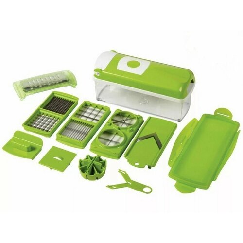 Универсальная овощерезка ND+ с набором насадок, зеленая