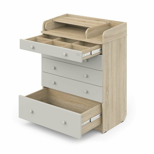 Комод пеленальный Атон Мебель Maks дуб сонома/серый софт