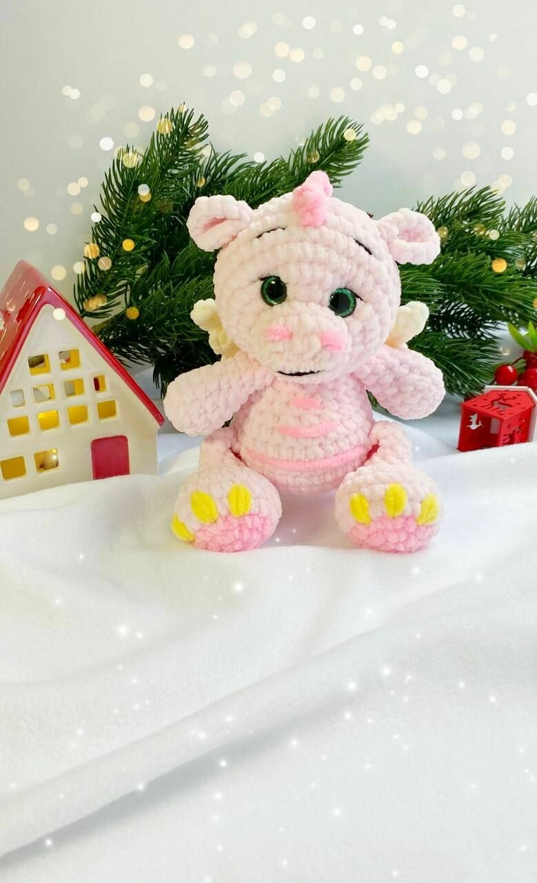 Вязаный дракон символ 2024 года (ручная работа)