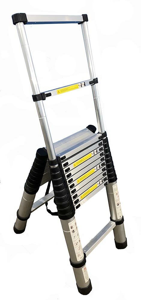 Телескопическая Лестница-Стремянка Sevenberg Qh 11+13 (3,2 М.+3,8 М.), Длина 3.2+3.8 М, Нагрузка 150 Кг.