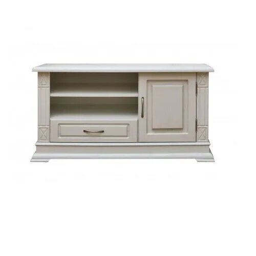 Тумба Верди рианна 016 из массива сосны 120х40х65 см Белая эмаль, 1 ящик