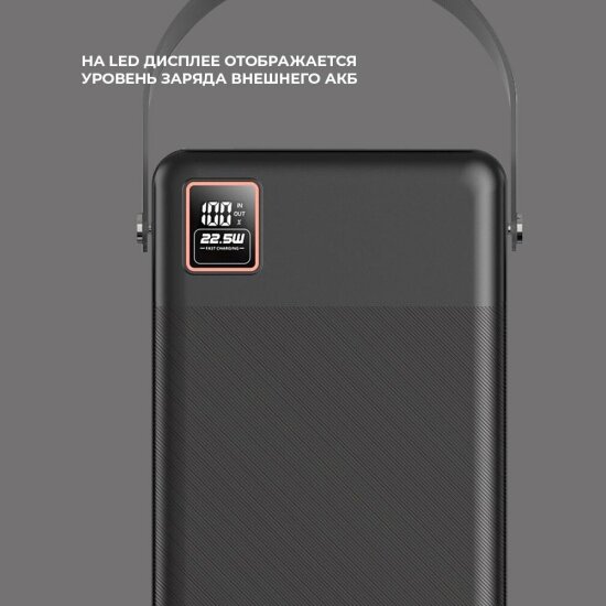Внешний аккумулятор Deppa NRG Turbo V4 60000 мАч дисплей черный