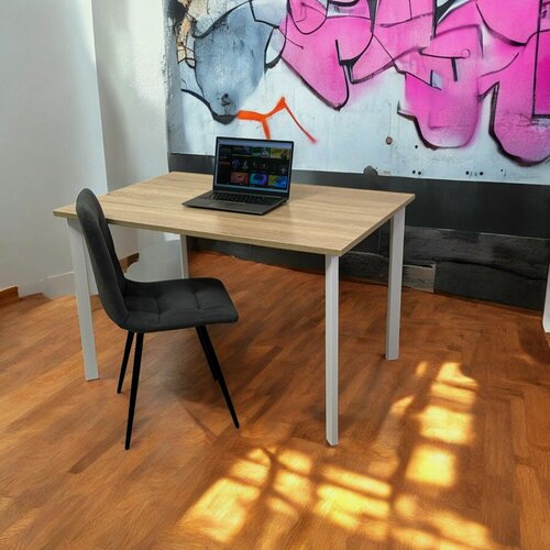 Изображение товара Игровой компьютерный стол/ 120*70 см, цвет столешницы Дуб Сонома, Ножки белые