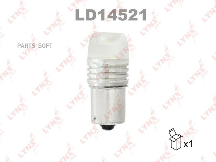 Лампа светодиодная LED P21W S25 12V BA15s SMDx1 12000K LYNXAUTO LD14521 | цена за 1 шт