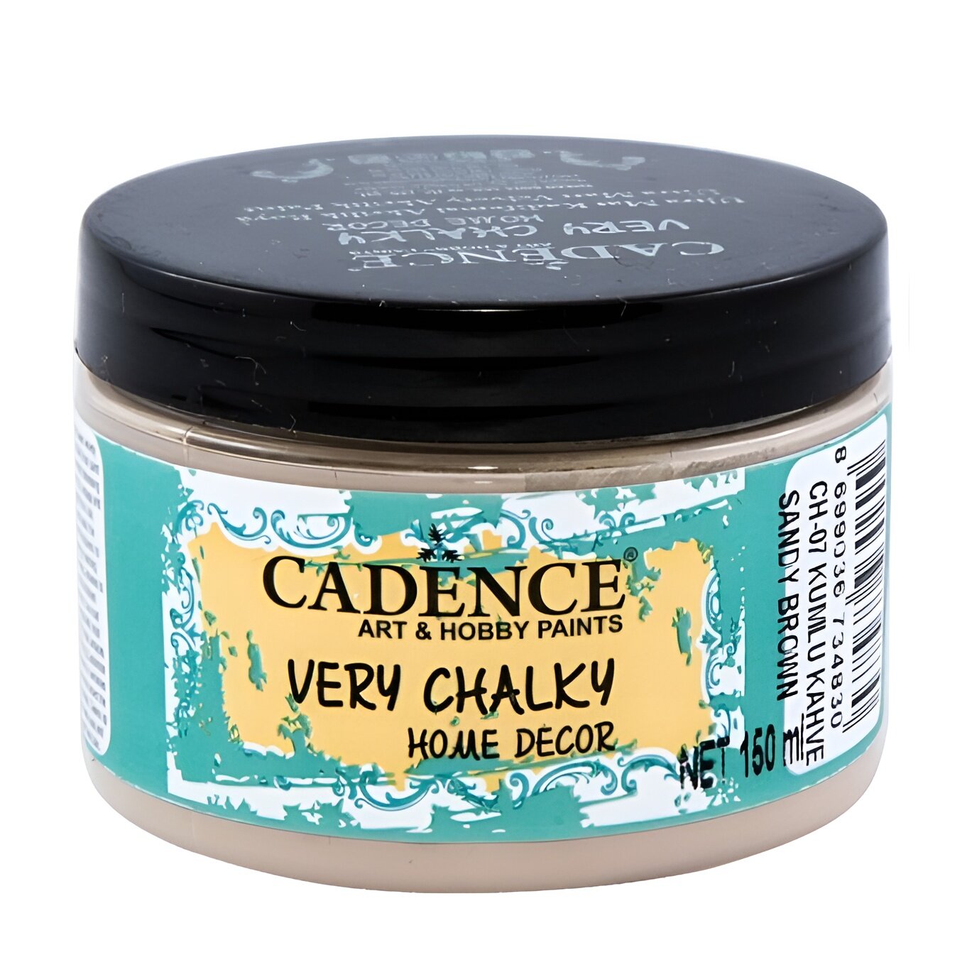 Акриловая ультра матовая краска Cadence Very Chalky Home Decor Acrylic Paint, 150 ml. Sandy Brown-CH07