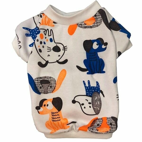 Футболка для собак OSSO "Песики" размер 28 разноцветный