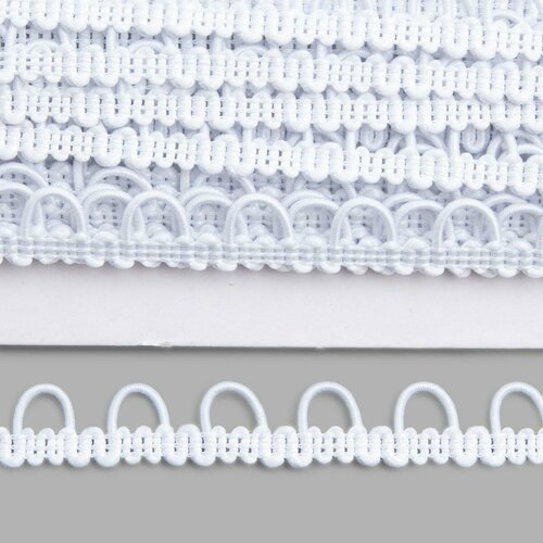 Тесьма айрис С эластичными петлями 13 мм 1829 м белая 700₽