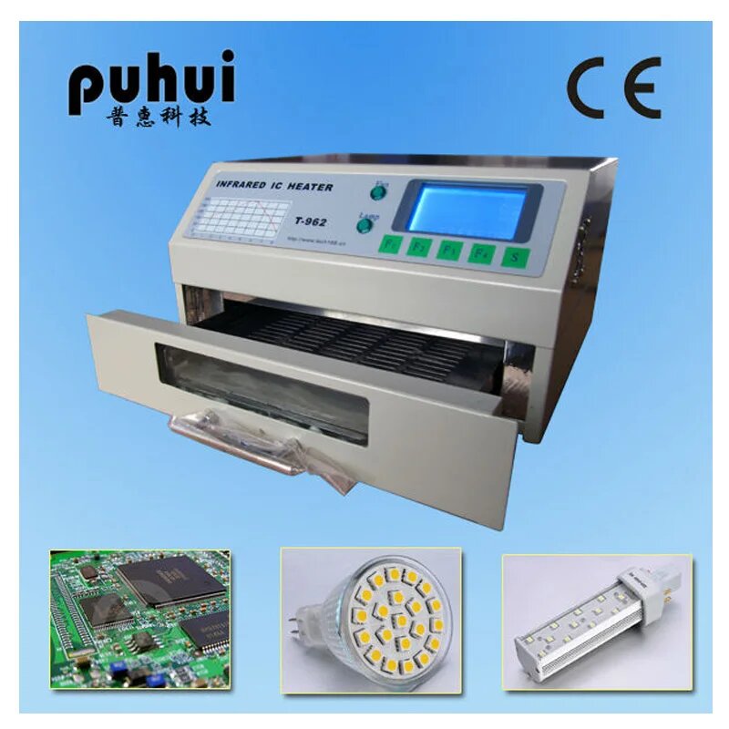 Puhui T962 110 В/220 В, оборудование для рефрижератора, T-962 Инфракрасная печь для рефрижератора, IC нагреватель, BGA наладочная станция, HDCSUN Piece
