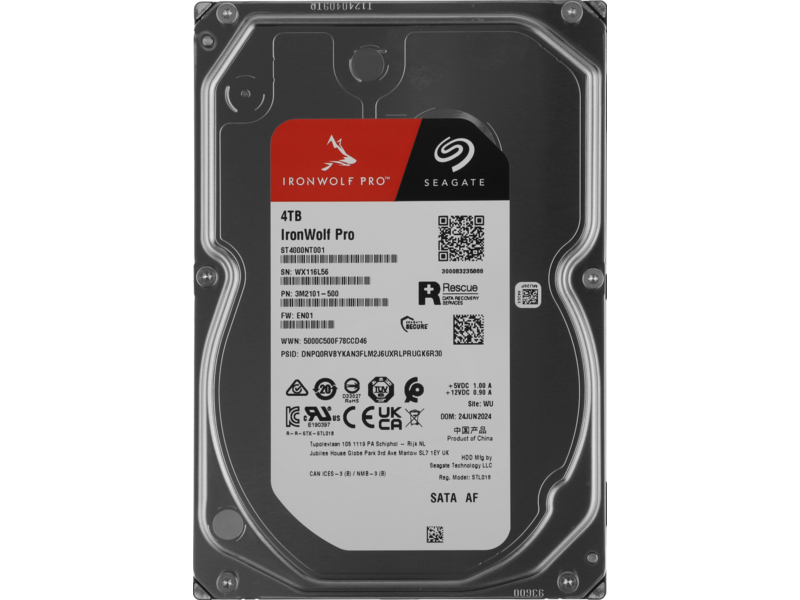 Жесткий диск SATA-III 4TB ST4000NT001 NAS Ironwolf Pro 512E (7200rpm) 256Mb 3.5"