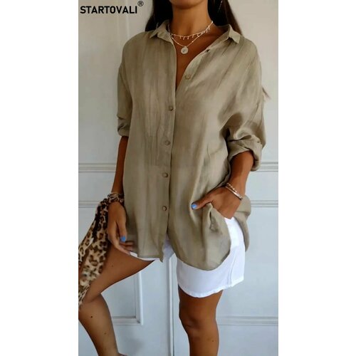фото Рубашка syjwy весна-лето 2024, размер 4xl, khaki