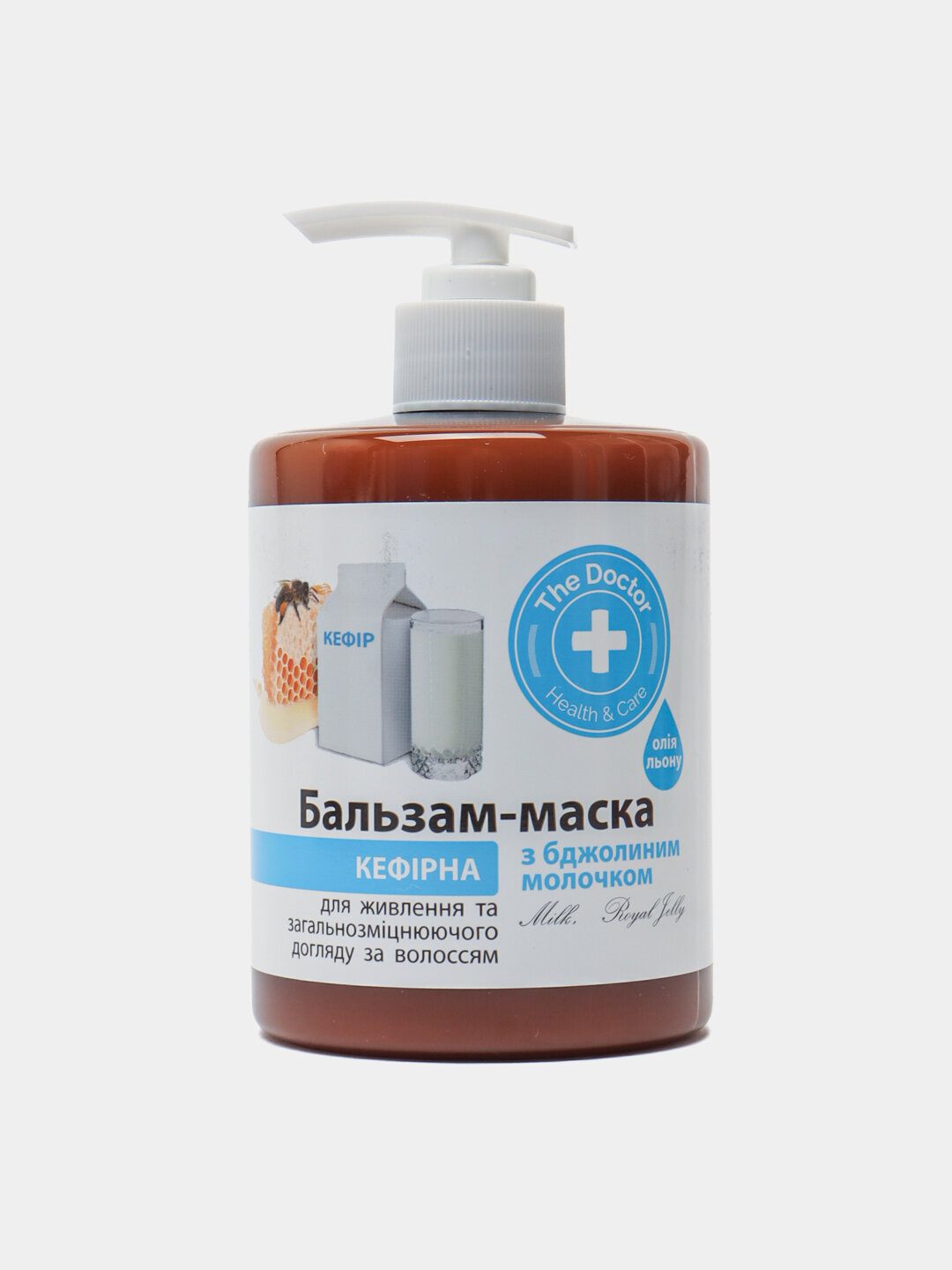 Бальзам-маска "Кефирная", с пчелиным маточным молочком, для волос, Домашний доктор, 500мл