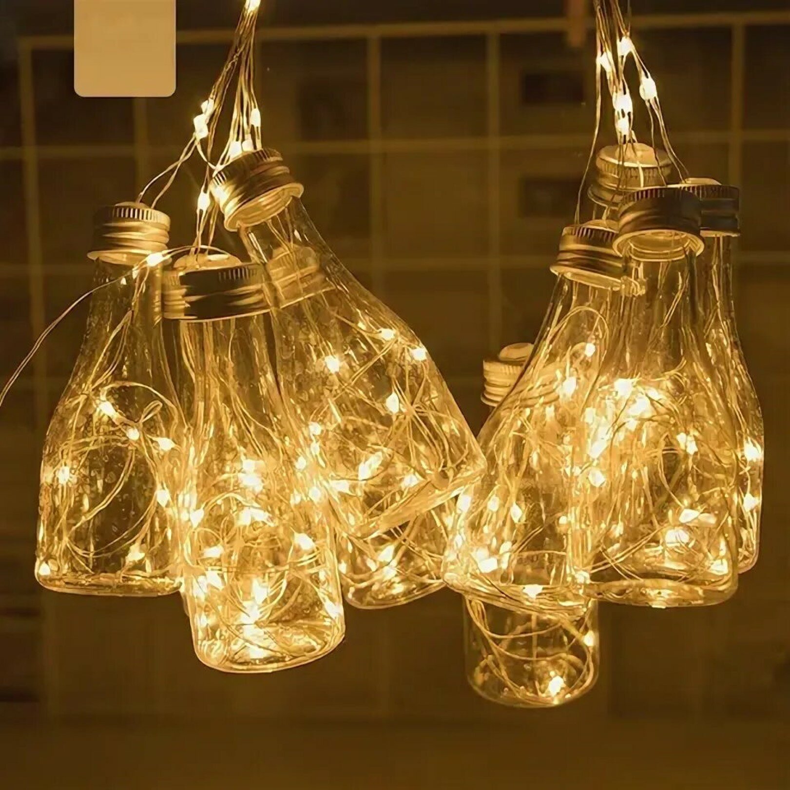 Гирлянда "Бутылки", светодиодная, теплый свет, 2,5м, набор 10 шт