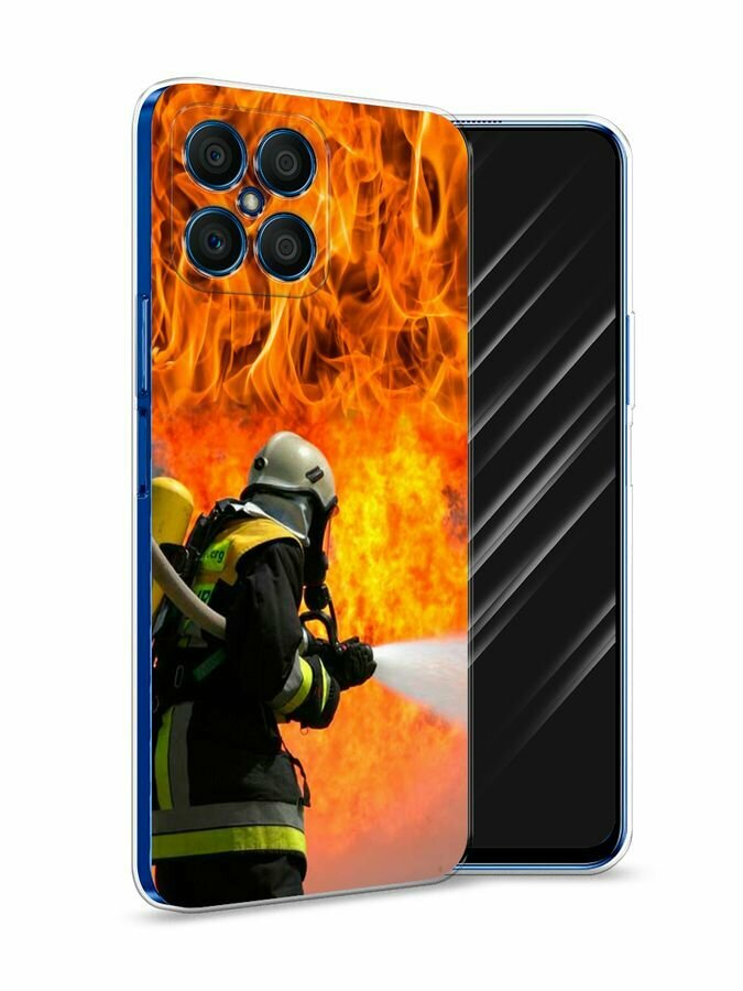 Чехол на Honor X8 / Хуавей X8 с принтом "Пожарные на страже"