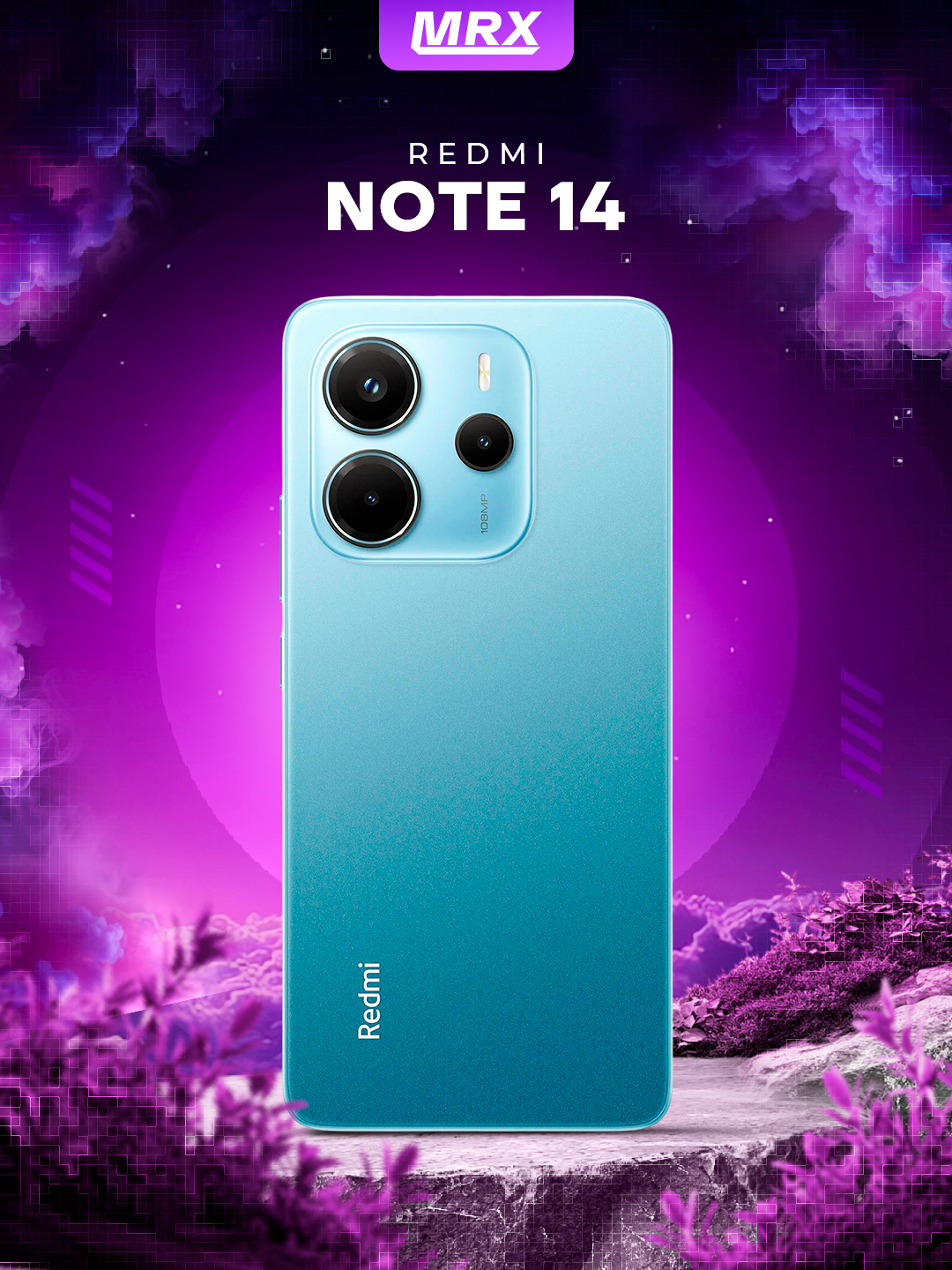 Смартфон Redmi Note 14, 6GB+128GB, AMOLED 120Hz дисплей, 6,67" синий