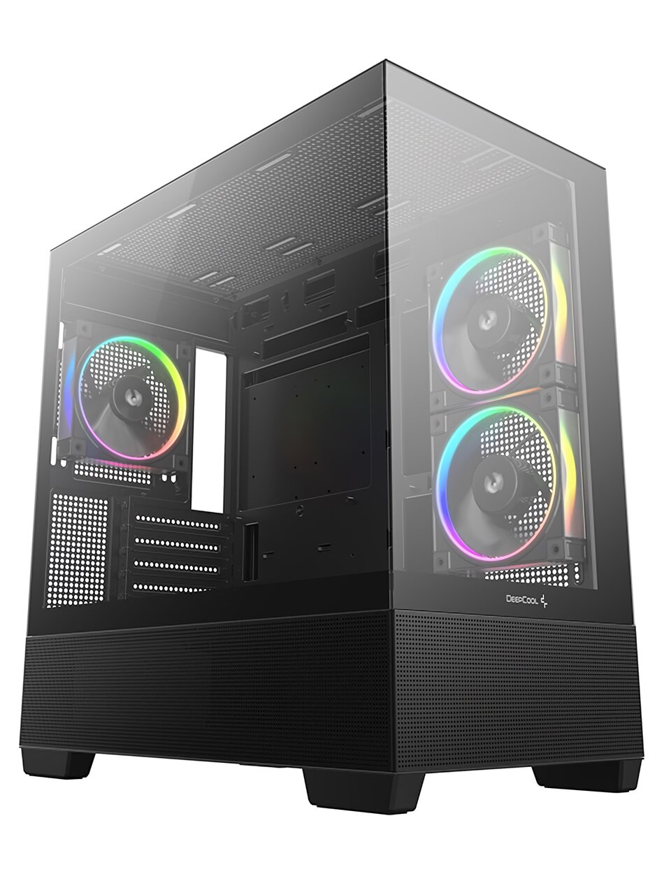 Корпус для ПК DeepCool CG380 3F Black (ITX, без БП, 2хUSB3.0, USB-C, с окном)