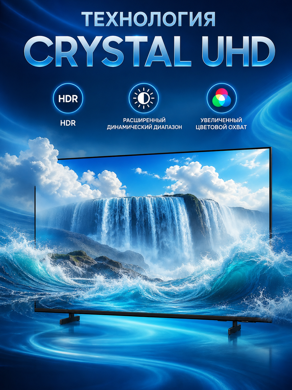 Телевизор Samsung UE50U8000HUXPY, диагональ 50", разрешение 3840x2160, HDR, Smart TV — фото 1