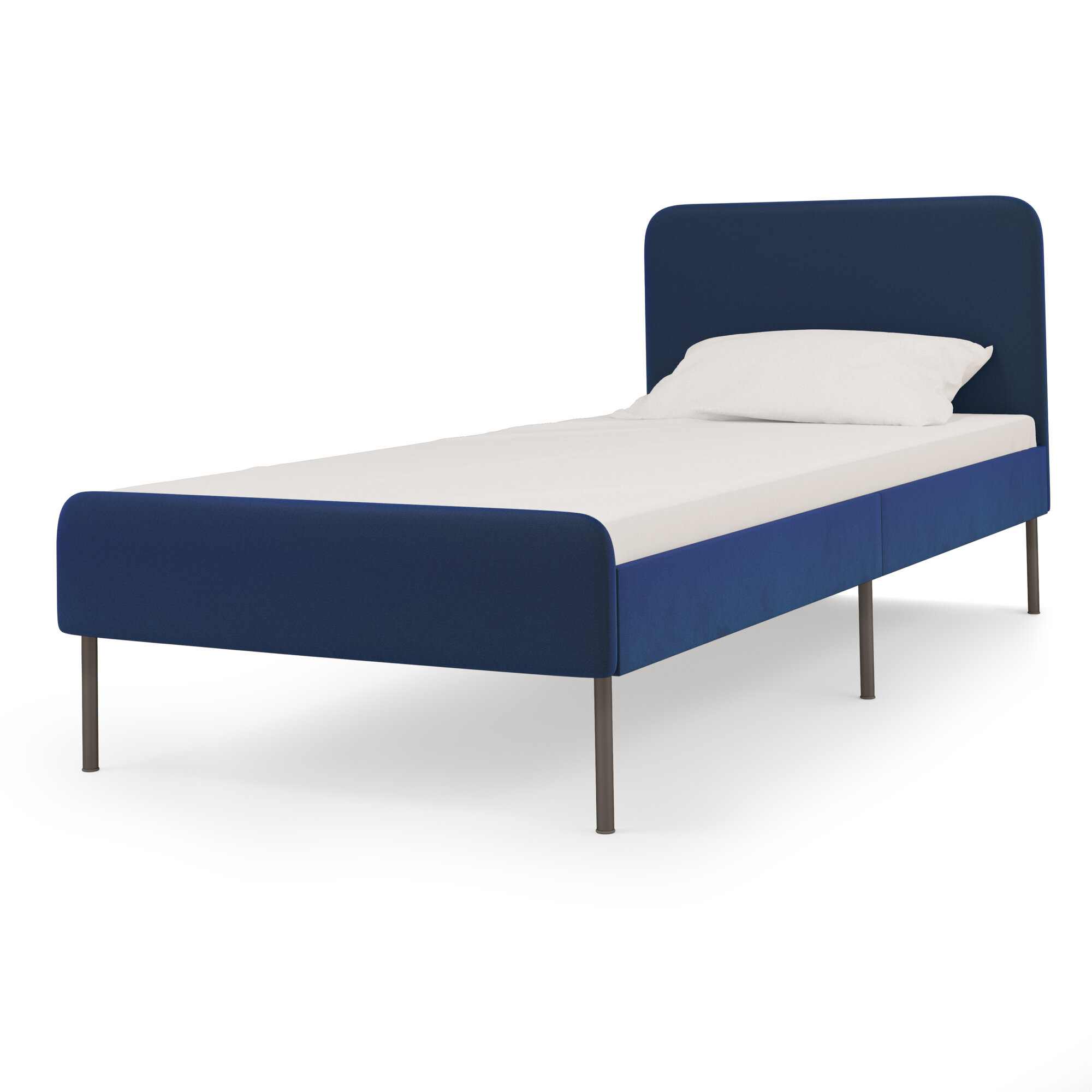 Каркас кровати Pragma Selenga с реечным основанием, спальное место 90х200 см, размер 94х206 см, обивка: велюр, темно-синий