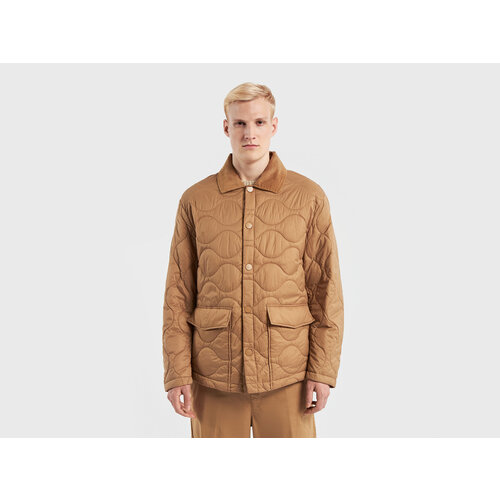  куртка UNITED COLORS OF BENETTON демисезонная, стеганая, без капюшона, размер KL, коричневый