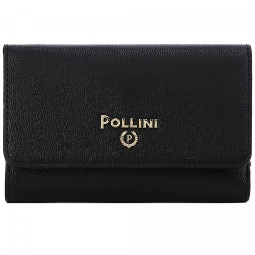 Кошелек Pollini, черный кошелек текстиль 2 отделения для банкнот отделения для карт и монет мультиколор