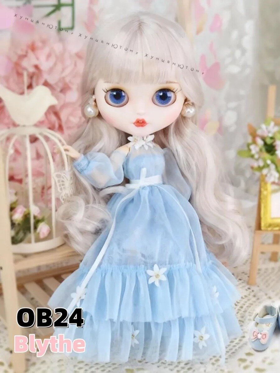 Шарнирная кукла Блайз Blythe на теле OB24, 30 см Полный комплект: парик, глаза, одежда Дизайнерский макияжA1
