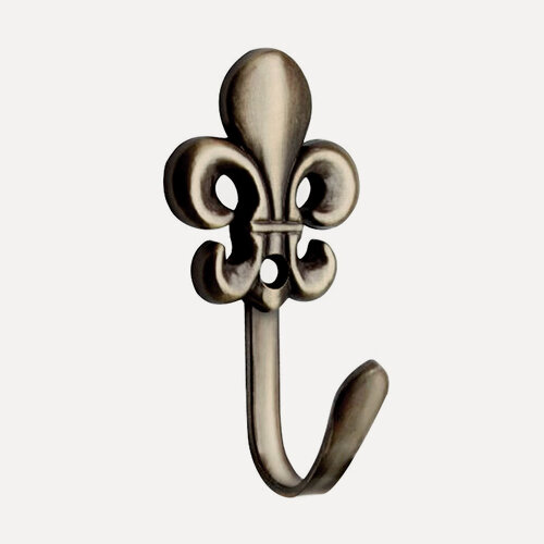 Изображение товара Крючок настенный металлический мебельный `SANBERG` 1-рожковый KL-203 (античное серебро)