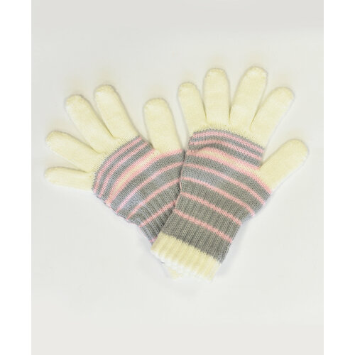 Перчатки Margot Bis демисезонные, размер 14, розовый, серый