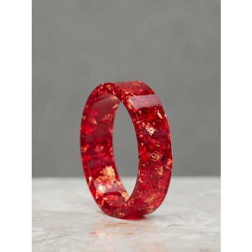 Кольцо, эпоксидная смола, размер 15, красный