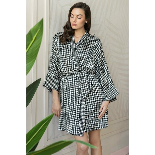 фото Халат mia-amore, размер 4xl/5xl, белый, черный