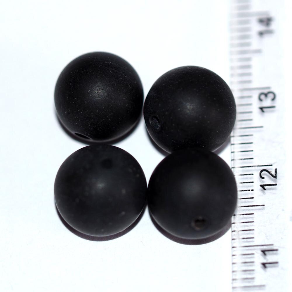 Натуральная бусина Агат черный матовый 0003975 шарик 10 мм, цена за 10 шт.
