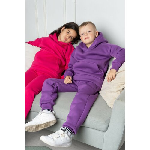 фото Брюки rostik, карманы, размер 110, фиолетовый