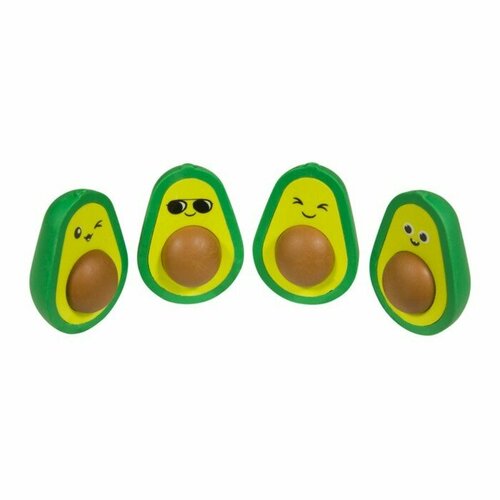 Ластик HappyGraphix Avocado, в индивидуальной упаковке, микс