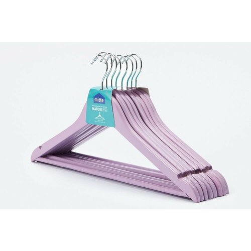 Вешалки для одежды8 шт43 см цвет лиловый натуральный массив дерева износостойкие 1499₽