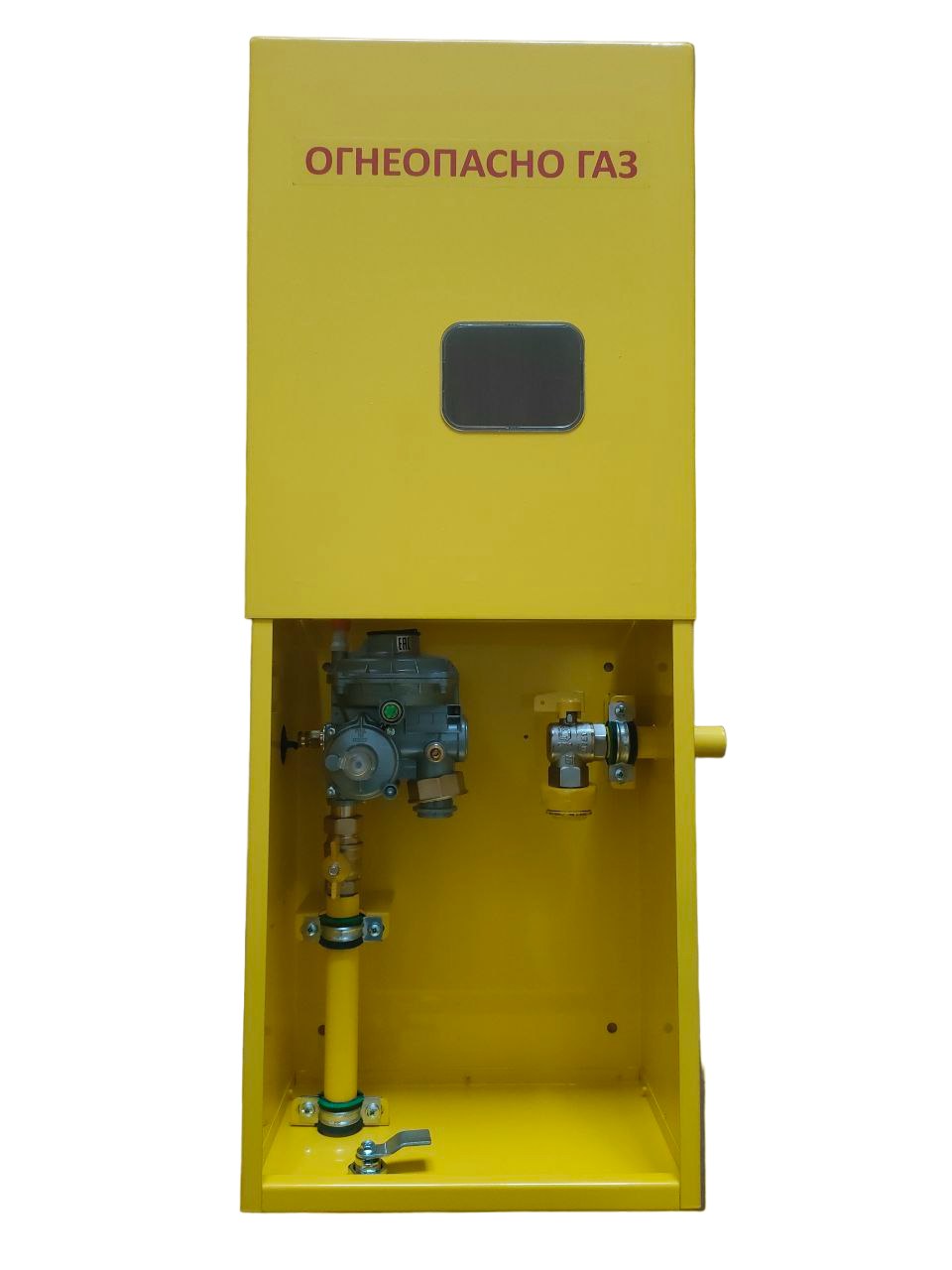 Пункт редуцирования газаГРПШ-FE10-1-G4 НП (снизу, направо) шкафной грпш, ДРП на базе регуляторов давления газа серии FE10 (Pietro Fiorentini, Италия) — фото 1