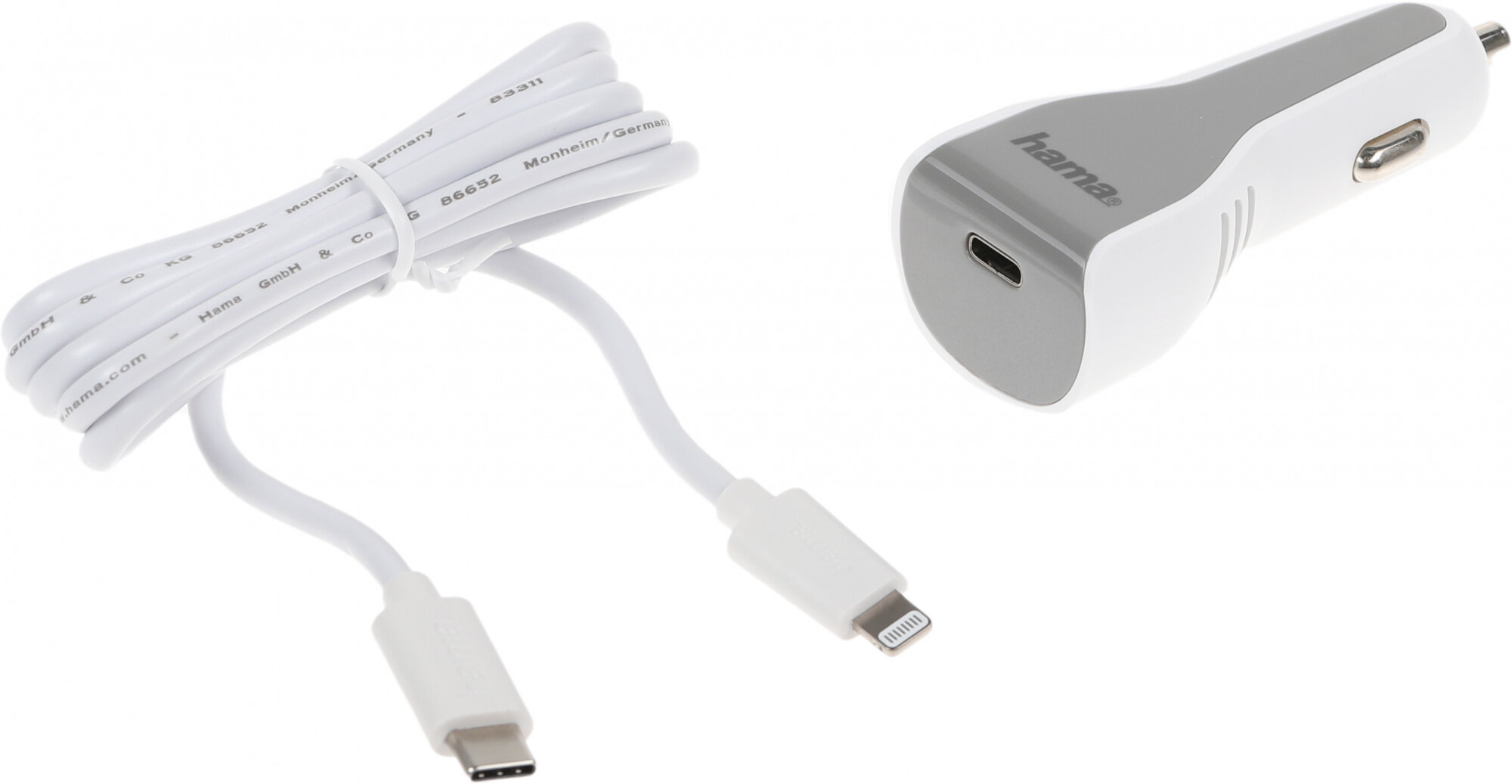 Комплект зарядного устройства HAMA H-183317, USB type-C, 8-pin Lightning (Apple), 3A, белый - фото №3